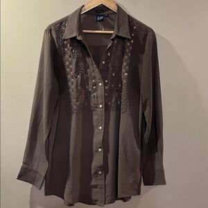 GAP Boyfriend Shirt with Sparkle Accents